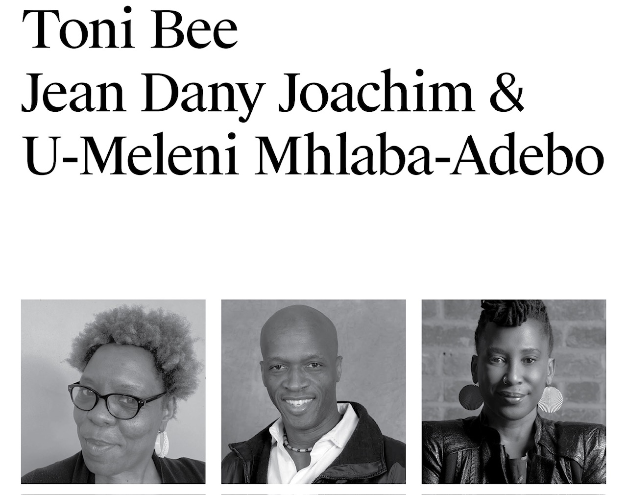 pic of 3 black poets, a woman with glasses, a man and another woman with earrings